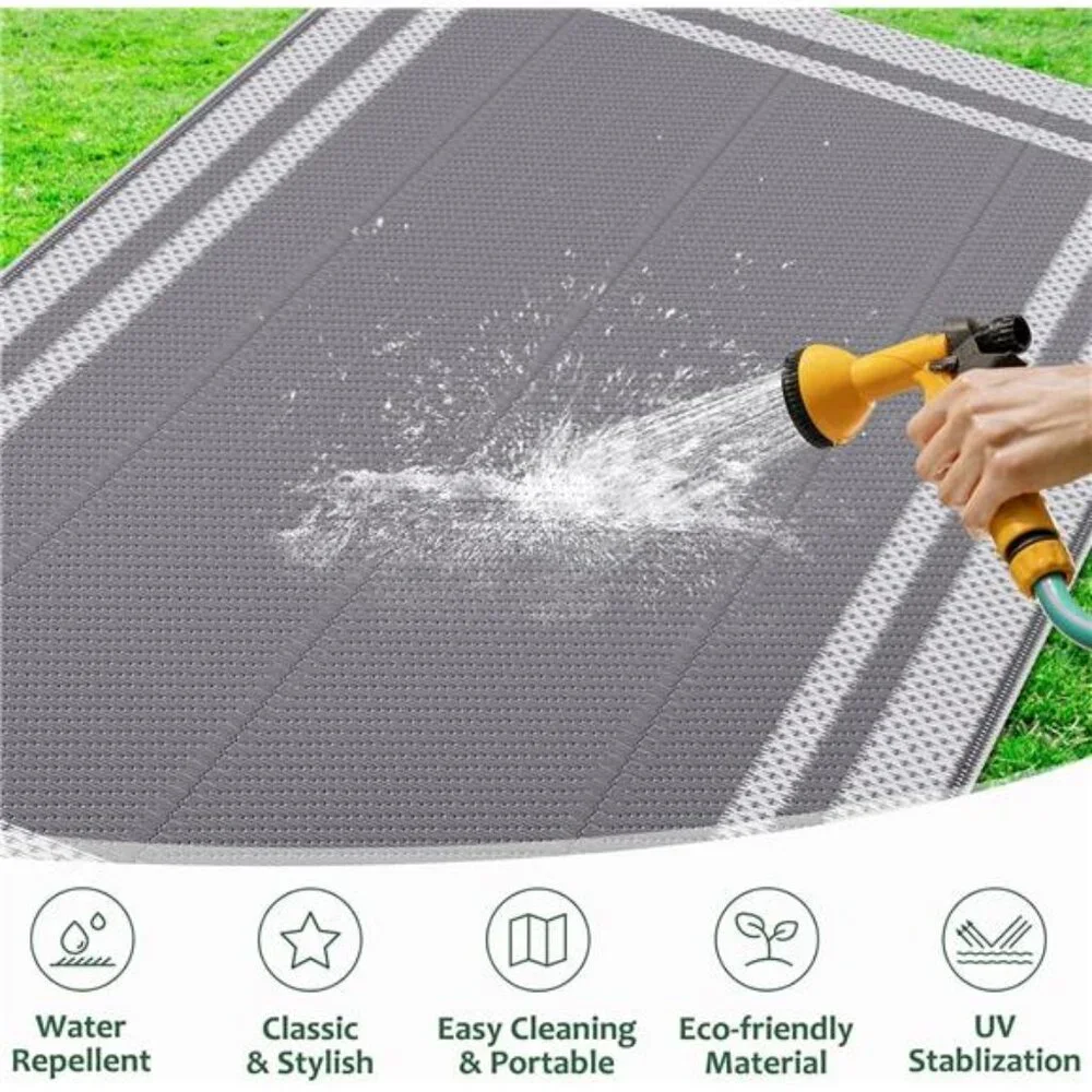 Outdoor Rug Reversible Portable Plastic Straw Camping Rugs for Outside RV,Large - Picture 5 of 7